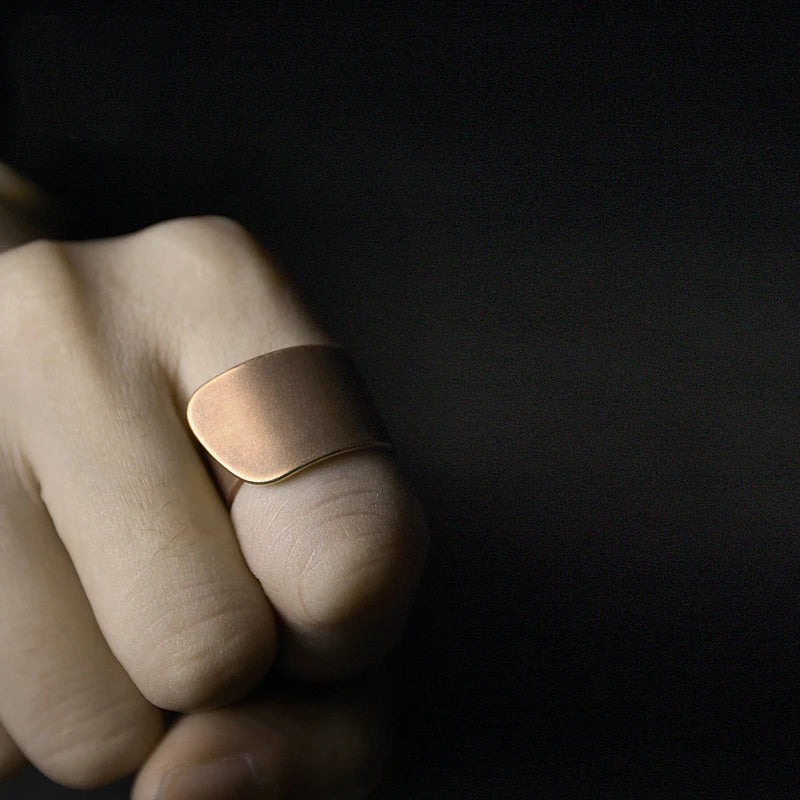 Hammered/Smooth solid copper ring