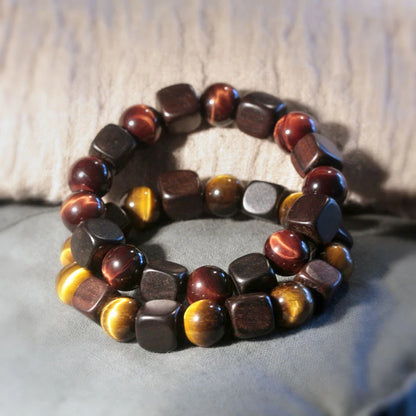 Tiger's eye and ebony wood: anchoring and clarity