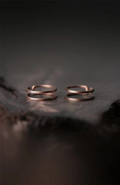 Open solid copper ring (pair)